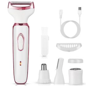 4 In 1 Electric Razor for Women Painless Grooming Kit Rechargeable Eyebrow Nose Hair Pubic Hair Bikini Trimmer Face Shaver