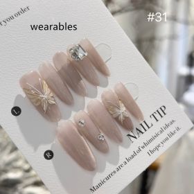 Handmade Long Ice-transparent Hand-painted Three-dimensional Butterfly (Option: Wearing Tools-S)