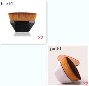 Foundation Brush BB Cream Makeup Brushes Loose Powder Brush Flat Kit (Option: Pink1X2 Black1X2)