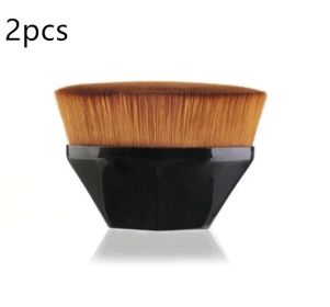 Foundation Brush BB Cream Makeup Brushes Loose Powder Brush Flat Kit (Option: 2pcs Black1)