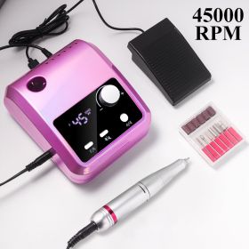 Electric Nail Drill Professional - 45000 RPM Nail File Kit Machine With LCD Display, Hand & Foot Control Low Noise For Acrylic, Gel Nails, Manicu (Option: Purple)