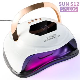 UV LED Nail Lamp, Professional UV Nail Dryer Light For Gel Nails With 57 Beads, Fast Curing Gel Polish Lamp Auto Sensor 4 Timer Setting, Nail Art (Option: S12)