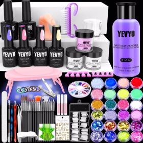 Acrylic Nail Kit With UV, 4 Color Gel Polishing Kit (Option: Nail Kit)