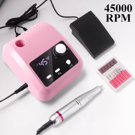 Electric Nail Drill Professional - 45000 RPM Nail File Kit Machine With LCD Display, Hand & Foot Control Low Noise For Acrylic, Gel Nails, Manicu (Option: Pink)