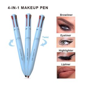 4 Color Lip Liner Highlighter Eyeliner And Eyebrow Pencil 4in1 makeup pen (Color: #02)