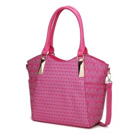MKF Collection Devorah Signature Printed Vegan Leather Women's Tote Bag by Mia K (Color: Fuchsia)